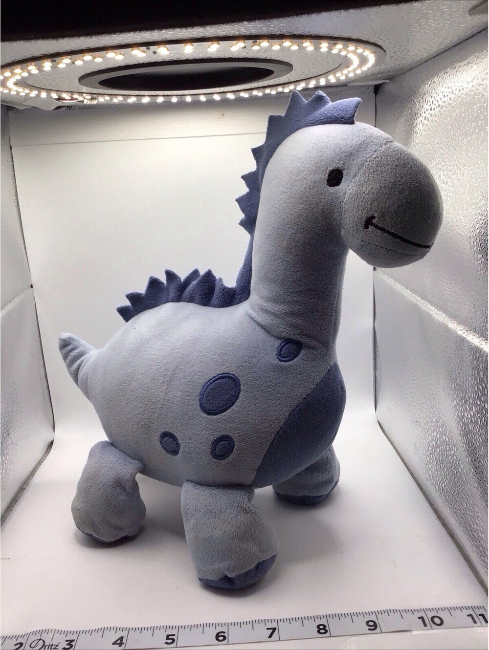 Lambs & Ivy Baby Plush Dinosaur Rex Bedtime Stuffed Animal Blue 11"